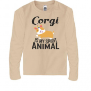 Детская футболка с длинным рукавом Corgi - is my spirit animal
