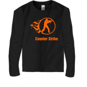 Детская футболка с длинным рукавом Counter Strike со стилизованным огнем