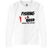Детская футболка с длинным рукавом Fishing and beer
