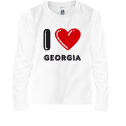 Детская футболка с длинным рукавом I love Georgia