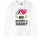 Дитячий лонгслів I love my mom & dad