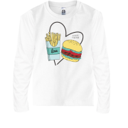 Детская футболка с длинным рукавом Love fast food