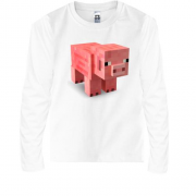 Детская футболка с длинным рукавом Minecraft Pig