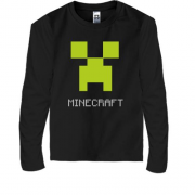 Детская футболка с длинным рукавом Minecraft logo grey