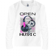 Детская футболка с длинным рукавом Open your music (3)