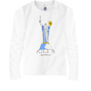 Детская футболка с длинным рукавом Родина мать с тризубом "Страна свободных"