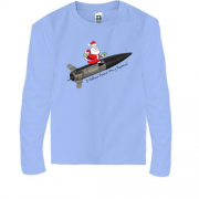 Детская футболка с длинным рукавом Санта на ракете ATACMS
