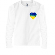 Детская футболка с длинным рукавом "I love Ukraine"  на сердце (мини)