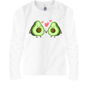 Детская футболка с длинным рукавом "Пара влюбленных авокадо"