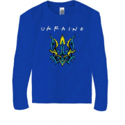 Детская футболка с длинным рукавом "Ukraine" со стилизованным тризубом