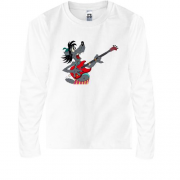 Детская футболка с длинным рукавом с Волком и гитарой (Ну погоди!)
