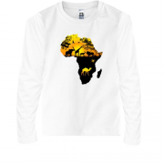 Детская футболка с длинным рукавом с африканским континентом