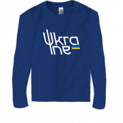 Детская футболка с длинным рукавом с емблемой Ukraine (Украина)