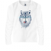 Детская футболка с длинным рукавом с мордой волка (2)