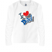 Детская футболка с длинным рукавом с надписью "i love dad"