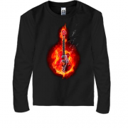 Детская футболка с длинным рукавом с огненной гитарой