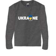 Детская футболка с длинным рукавом с принтом "Локация Украина"