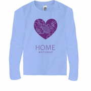 Детская футболка с длинным рукавом с сердцем "Home Житомир"