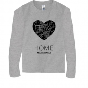 Детская футболка с длинным рукавом с сердцем "Home Мариуполь"
