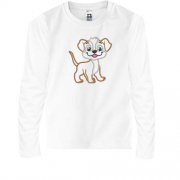 Детская футболка с длинным рукавом с вышитой собачкой (Вышивка)