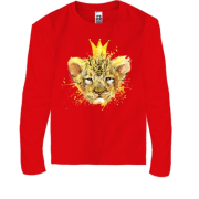 Детская футболка с длинным рукавом со львёнком "царь"