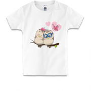 Детская футболка с двумя птичками на ветке