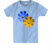 Дитяча футболка із жовто-синіми квітками