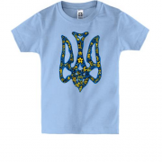 Дитяча футболка з гербом України у вигляді сокола-писанки