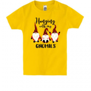 Детская футболка с гномами"Hanging with my gnomies"