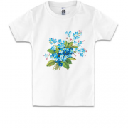Детская футболка с голубыми цветами