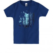 Детская футболка с изображением ночного леса