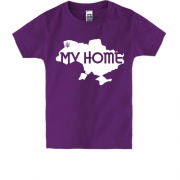 Детская футболка с картой "My HOME"