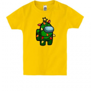 Детская футболка с космонавтом "Among Us" в костюме ёлки
