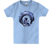 Дитяча футболка з космонавтом на серфі