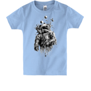 Детская футболка с космонавтом под водой