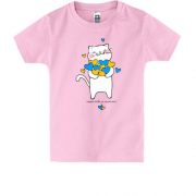 Детская футболка с котиком "люблю тебя"