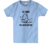 Детская футболка с котиком интровертом "Go away"