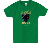 Детская футболка с лозунгом "Мечта" на фоне пантеры