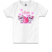 Детская футболка с любящими друг друга котами