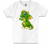 Детская футболка с маленькими зеленым дракончиком
