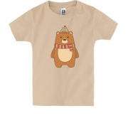 Детская футболка с мишуткой в шапке