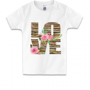 Дитяча футболка з написом LOVE і трояндами