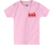 Детская футболка с надписью Love Love мини (Вышивка)
