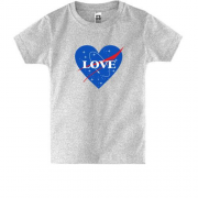 Детская футболка с надписью "Love" в стиле NASA