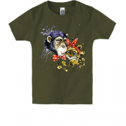 Детская футболка с обезьяной и леопардиком