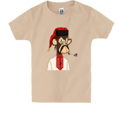 Детская футболка с обезьяной курящей трубку