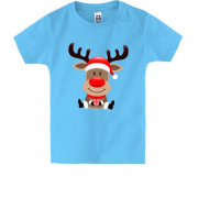 Дитяча футболка з оленем-помічником Санти