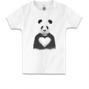 Детская футболка с пандой с сердцем на груди
