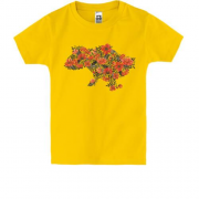 Детская футболка с петриковской росписью "Единая страна"