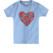 Детская футболка с петриковской росписью "Сердце"